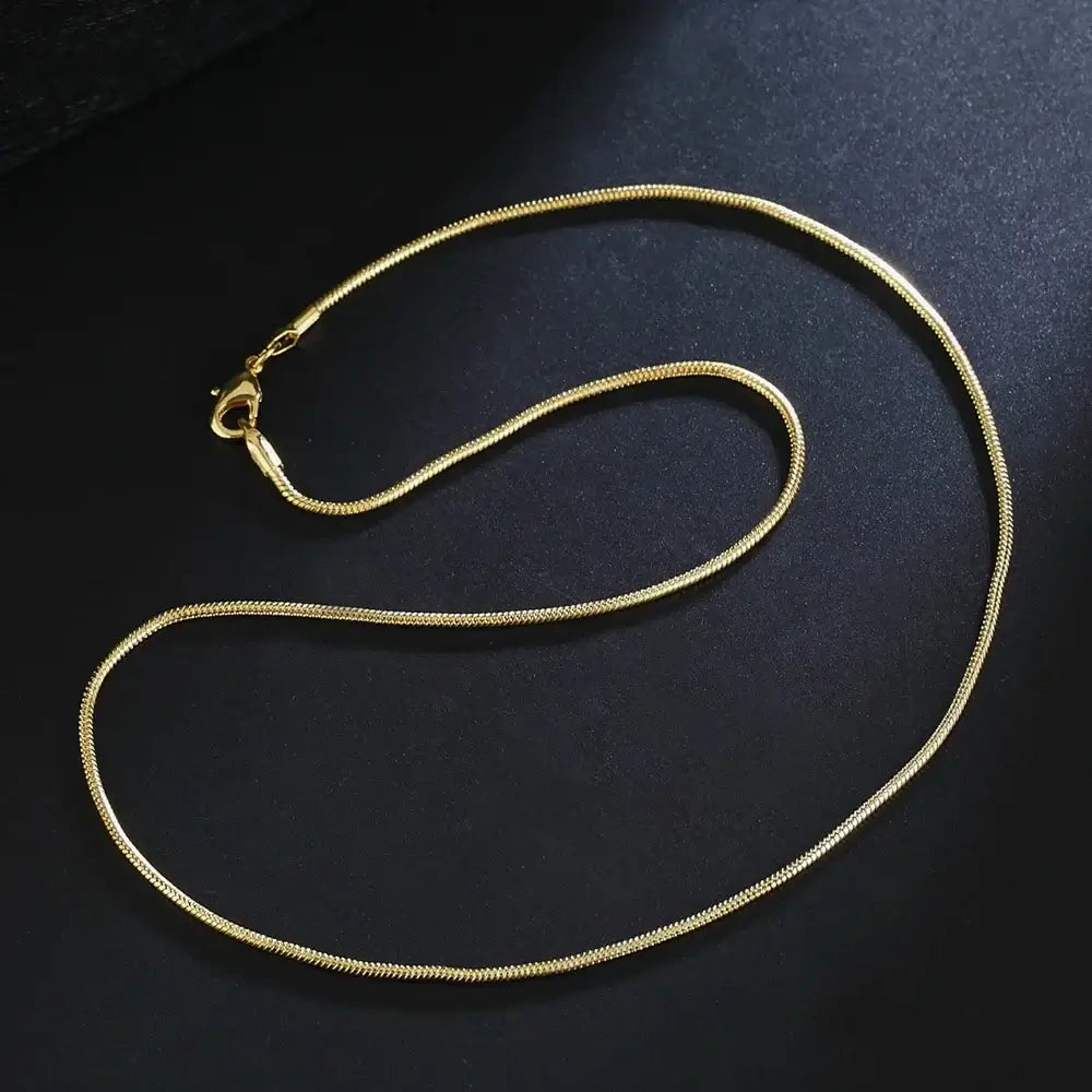 Collar Cadena Serpiente Plata 925 — Baño Oro 18K | Mujer y Hombre